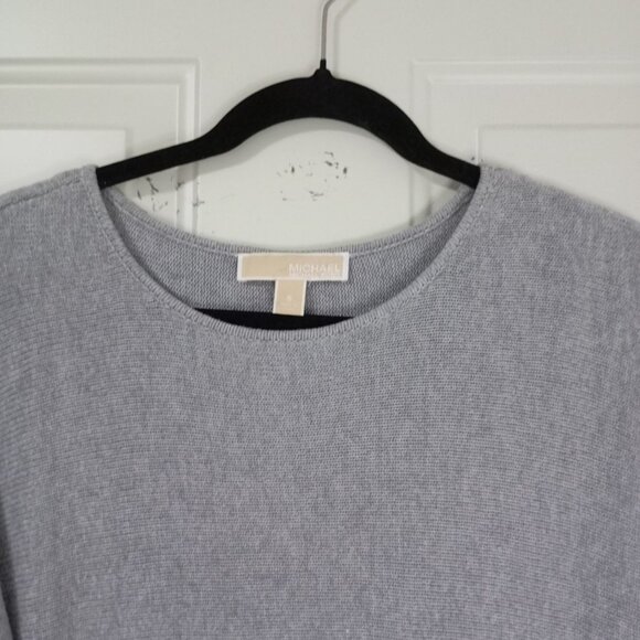 Michael Kors Sweater Womens Gray Long Sleeve Knit With Side Zipper Accents - Picture 3 of 13